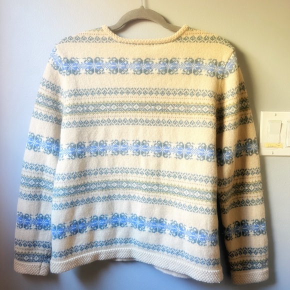 Lambswool nordic fair isle cabincore twee grandma sweater - Picture 5 of 10